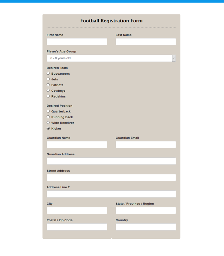 Football Registration