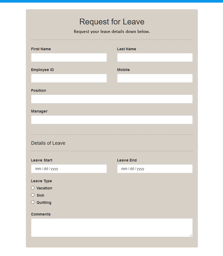 Request for Leave 